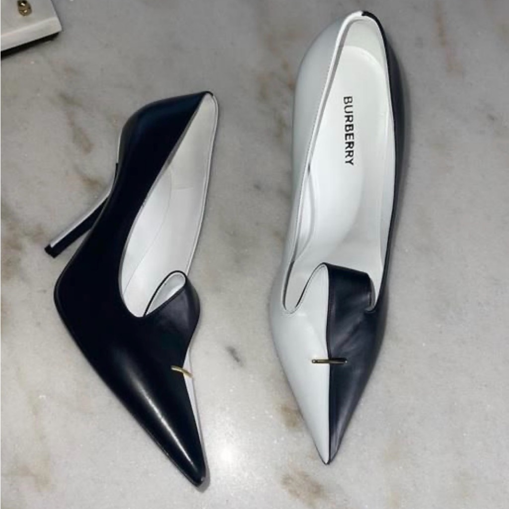 Burberry Black And White Heels